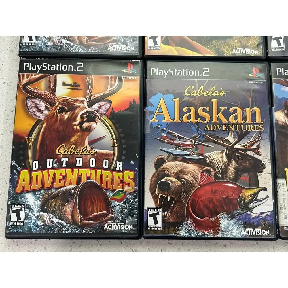 Cabela's Games Lot Of 8 Collection PS2 Playstation 2, Big Bass, Game Hunter, Ect